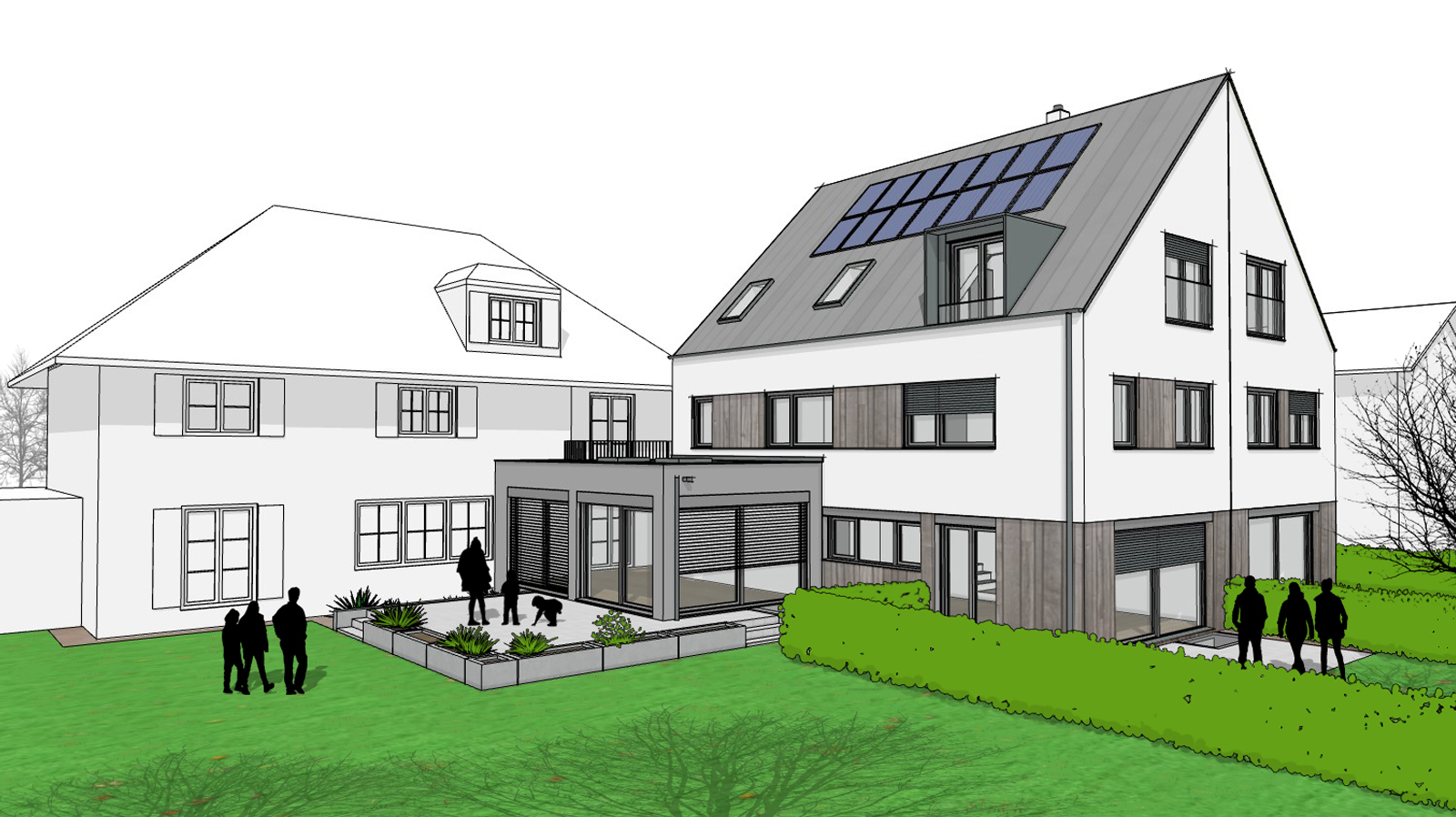 Doppelhausanbau M&uuml;nchen-Obermenzing